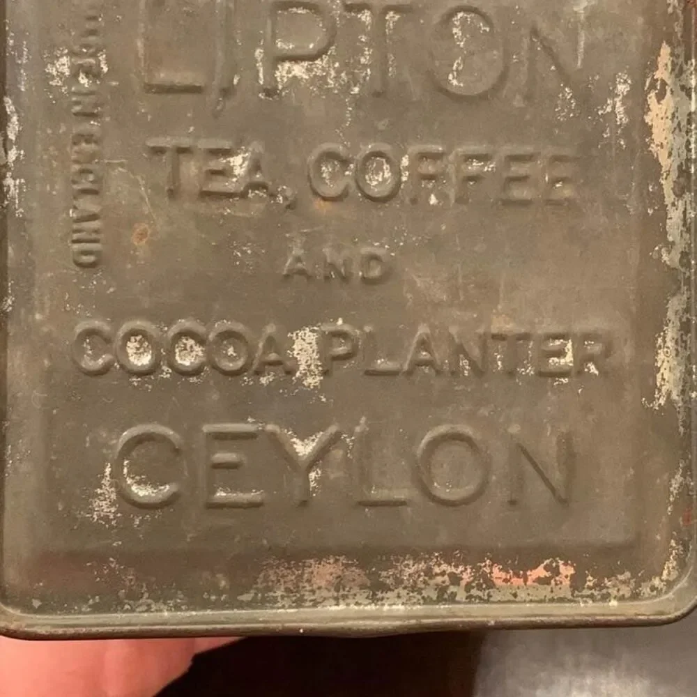 Vintage Lipton Tea Tin Yellow Label Ceylon